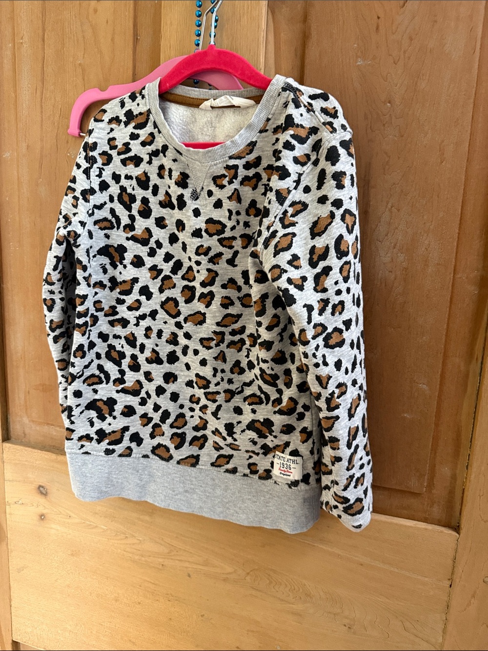 H&M Leopard Print Pullover in Gray, Brown & Black